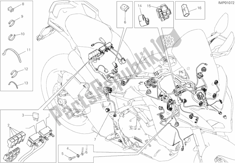 Tutte le parti per il Cablaggio Elettrico del Ducati Multistrada 950 SW USA 2018